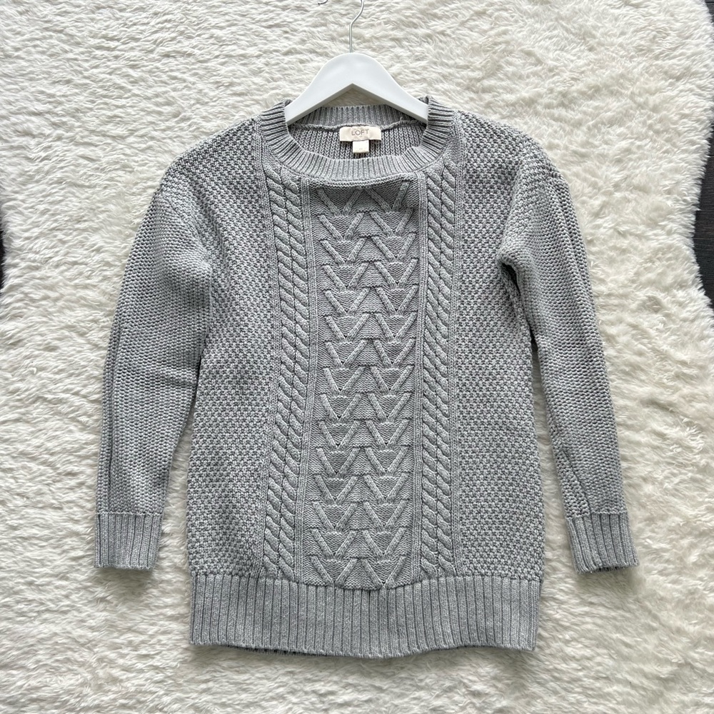 LOFT Knit Sweater Grey Size XS